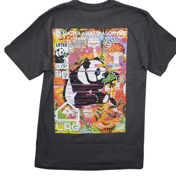 LRG Education Through Imagination Panda Graphic T-Shirt Mens Medium Black - Picture 4 of 4